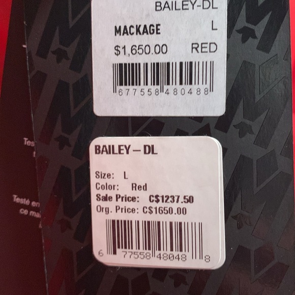 🔥🔥🔥SOLD! MACKAGE   BAILEY-DL RED LEATHER  DOWN FILLED PUFFER/BOMBER SIZE L🔥🔥🔥 - Picture 9 of 12